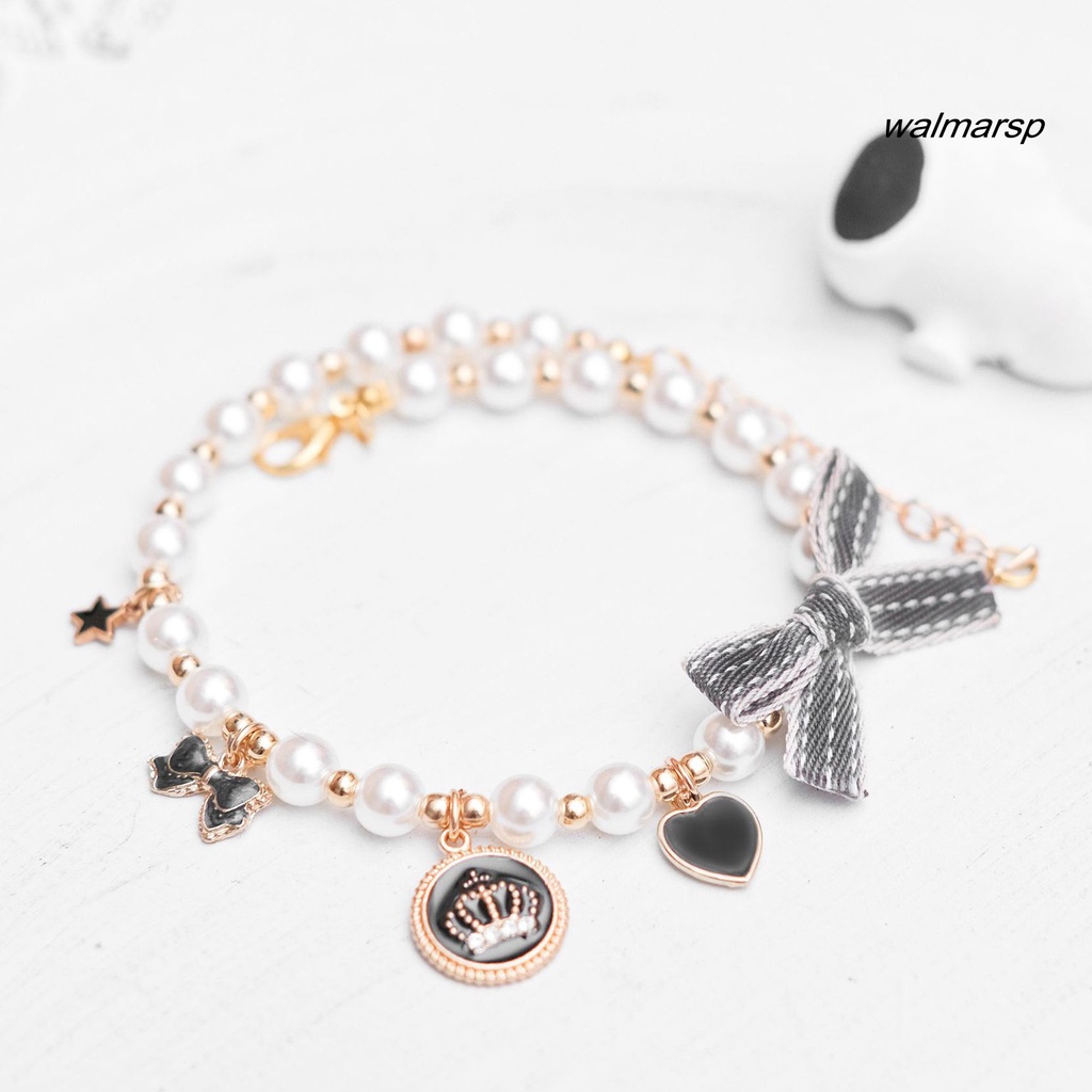 Vòng Cổ Ngọc Trai Bằng Nhựa Màu Sắc Tươi Sáng Trang Trí Cho Mèo