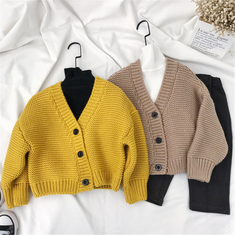 Mới Áo khoác len cardigan thời trang xuân thu cho bé gái