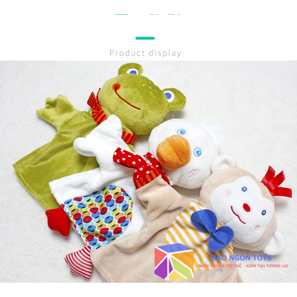RỐI GĂNG TAY VẢI HÌNH THÚ KỂ CHUYỆN CHO BÉ, ĐỒ CHƠI TƯƠNG TÁC CHO TRẺ SƠ SINH, ĐỒ CHƠI NHẬP VAI - BAO NGON TOYS - DV11