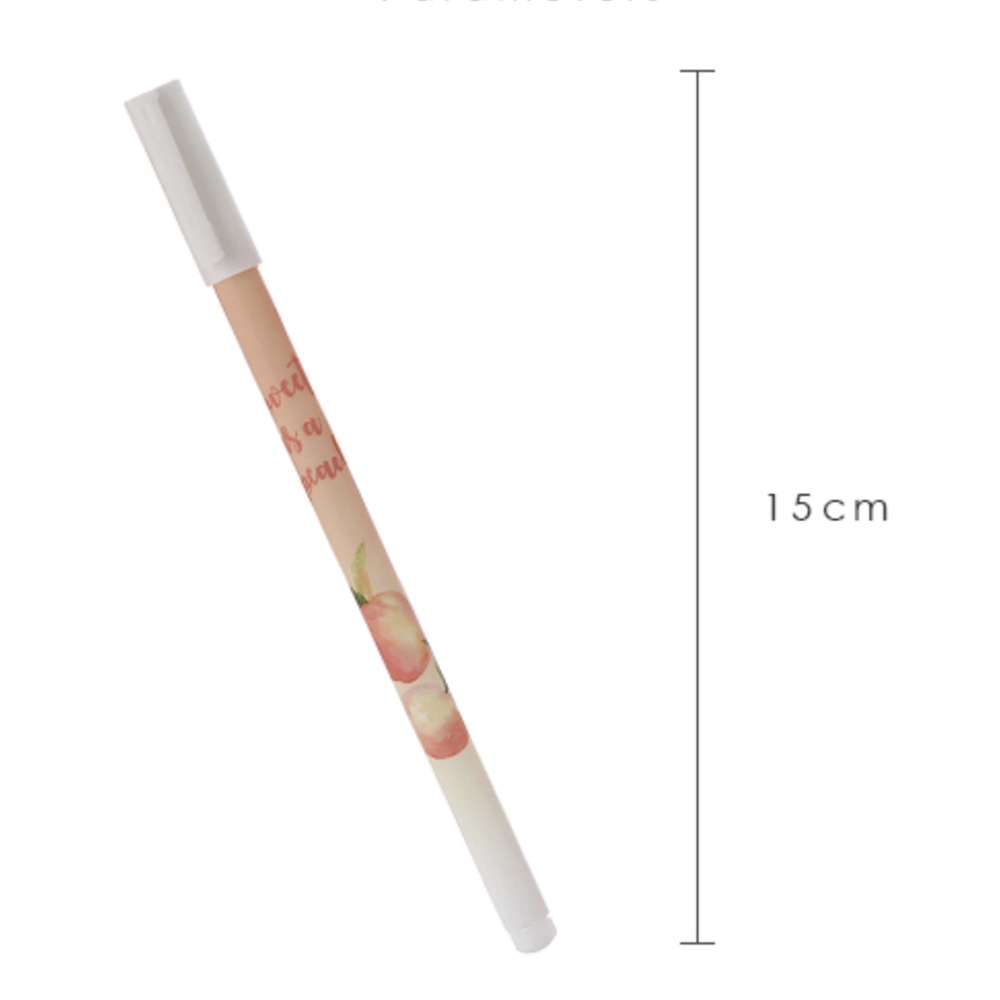 Set 6 Bút Mực Gel Ngòi 0.5mm In Họa Tiết Quả Đào Dễ Thương Cho Học Sinh / Văn Phòng