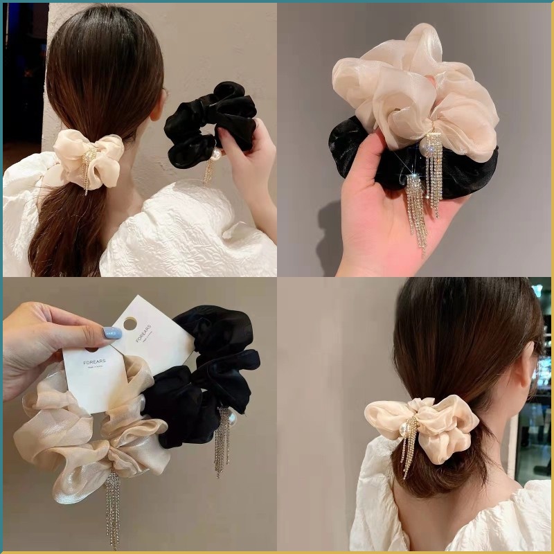 Dây Buộc Tóc Cao Su Phối Lưới Phong Cách Mới 2023