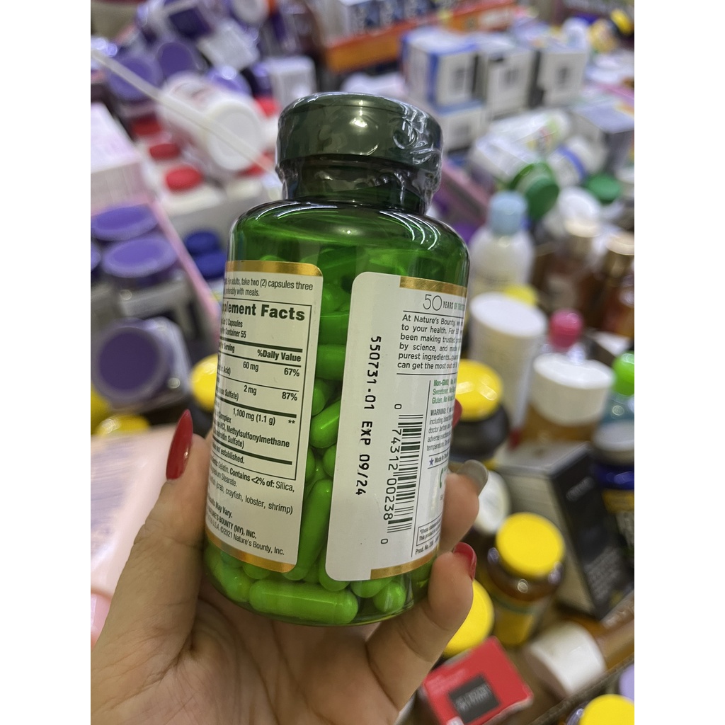 Viên uống bổ xương khớp, dễ cử động. Nature's Bounty Glucosamine Chondroitin. 110 viên. Hàng Mỹ