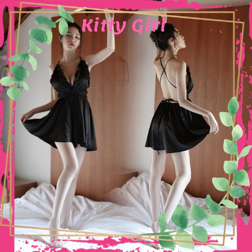 Đầm Ngủ 2 Dây Thiết Kế Xẻ Ngực Sexy- Váy Ngủ 2 Dây Mặc Nhà Mùa Hè VN12 | BigBuy360 - bigbuy360.vn