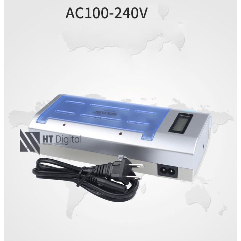 Sạc Pin Đa Năng BESTON C906W dùng cho pin AA AAA 9V C D tính năng sạc nhanh, tự ngắt, đèn báo LCD