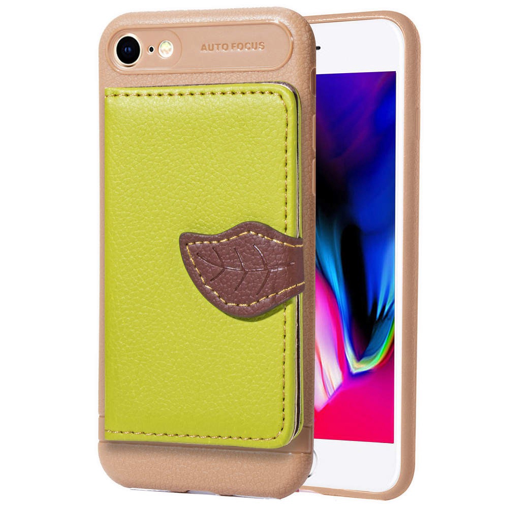 Ốp iphone 6 7 8 Plus X XS XR Lá kẹp da hoa văn điện thoại TPU Ốp lưng mềm
