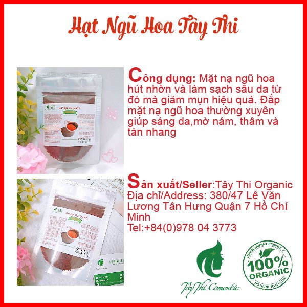 Ngũ Hoa Hạt Nguyên Chất Tây Thi 100 Gram