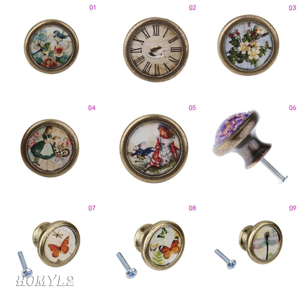 Set 2 Tay Nắm Cửa Tủ Ngăn Kéo Bằng Đồng Thau Phong Cách Vintage 5 Kiểu Tùy Chọn