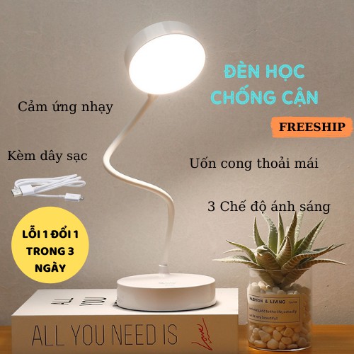 Đèn Học Chống Cận Có 3 Chế Độ Ánh Sáng Cảm Ứng Tích Điện, Sạc USB, ASAKI OFFICIAL