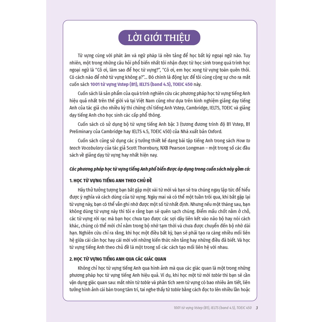 Sách 1001 Từ vựng tiếng Anh thông dụng cho kỳ thi Vstep (B1), IELTS (band 4.5), TOEIC 450, B1 Preliminary (PET), Aptis