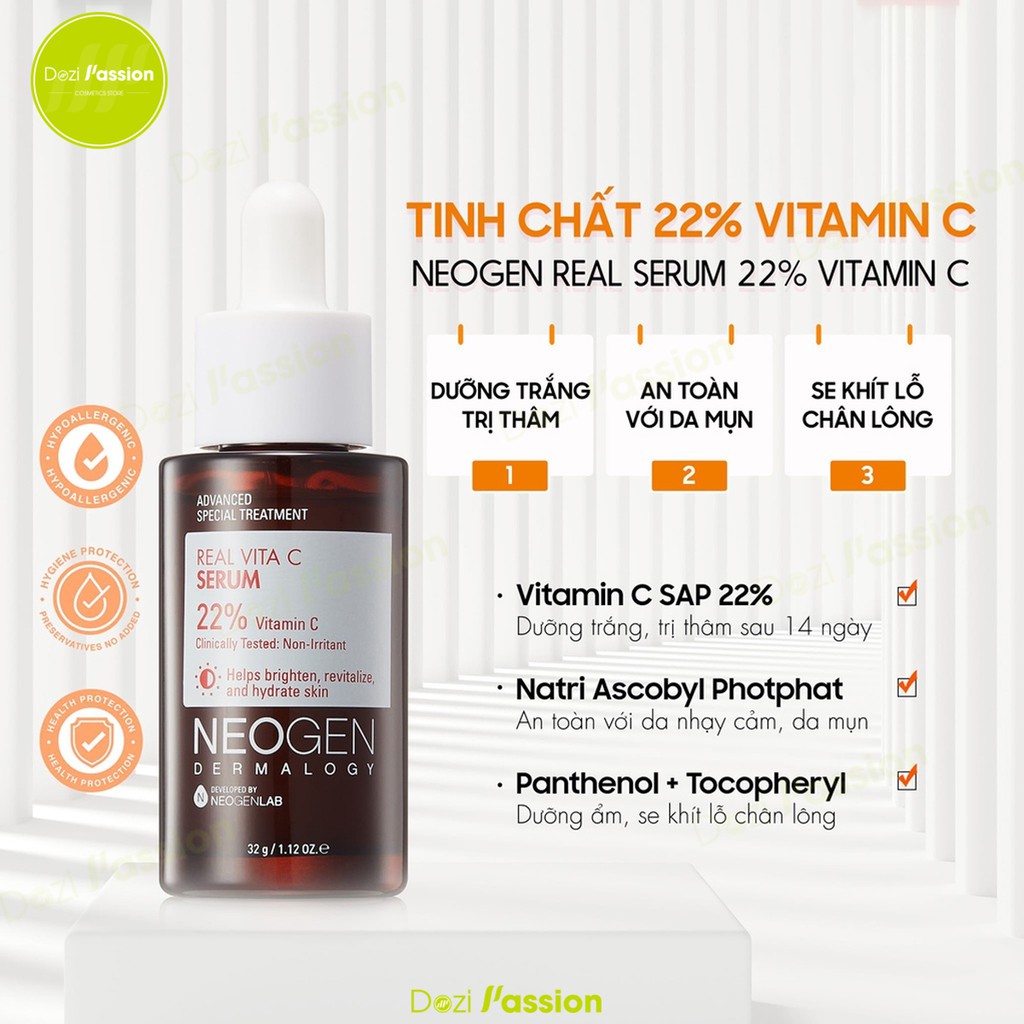Tinh Chất Serum Neogen Vitamin C Làm Trắng Da, Mờ Thâm - Neogen Dermalogy Real Vita C Serum 32g