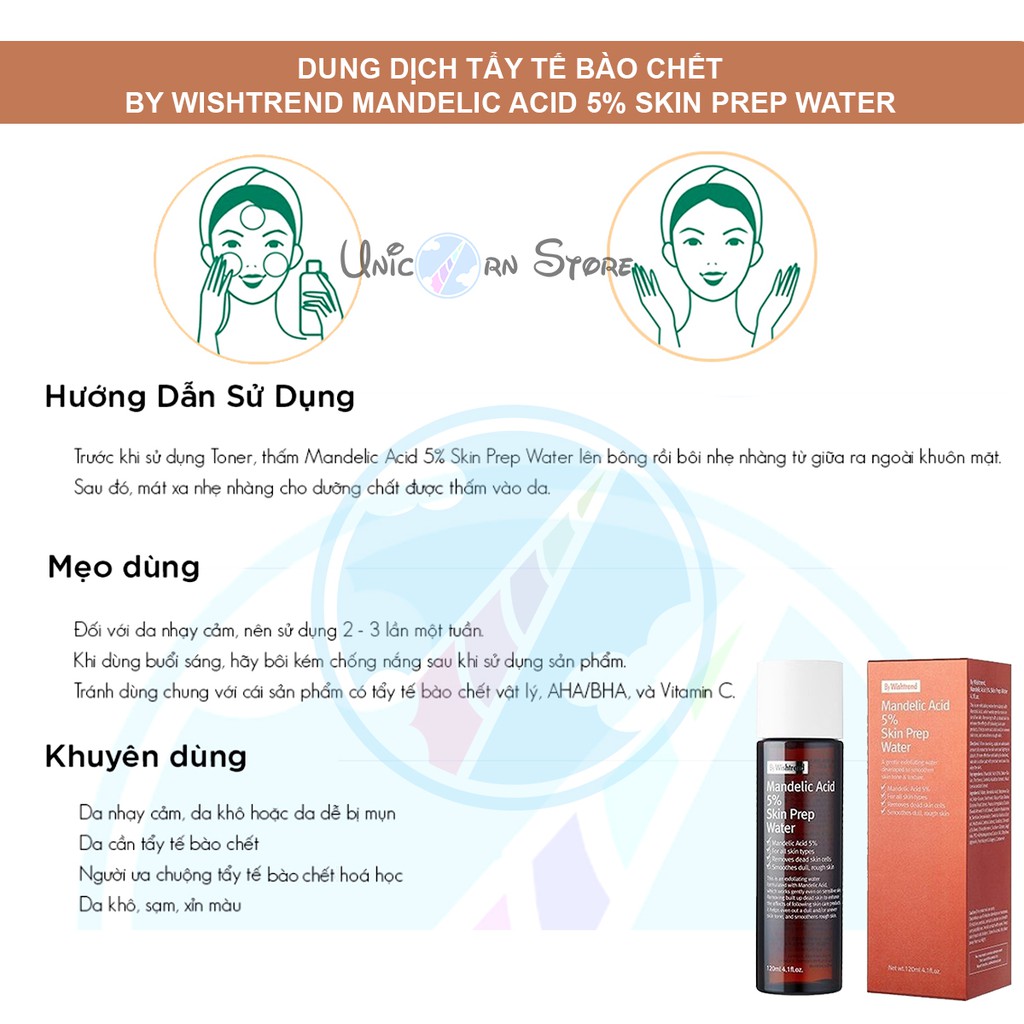 Dung Dịch Tẩy Tế Bào Chết By Wishtrend Mandelic Acid 5% Skin Prep Water 120ml | BigBuy360 - bigbuy360.vn