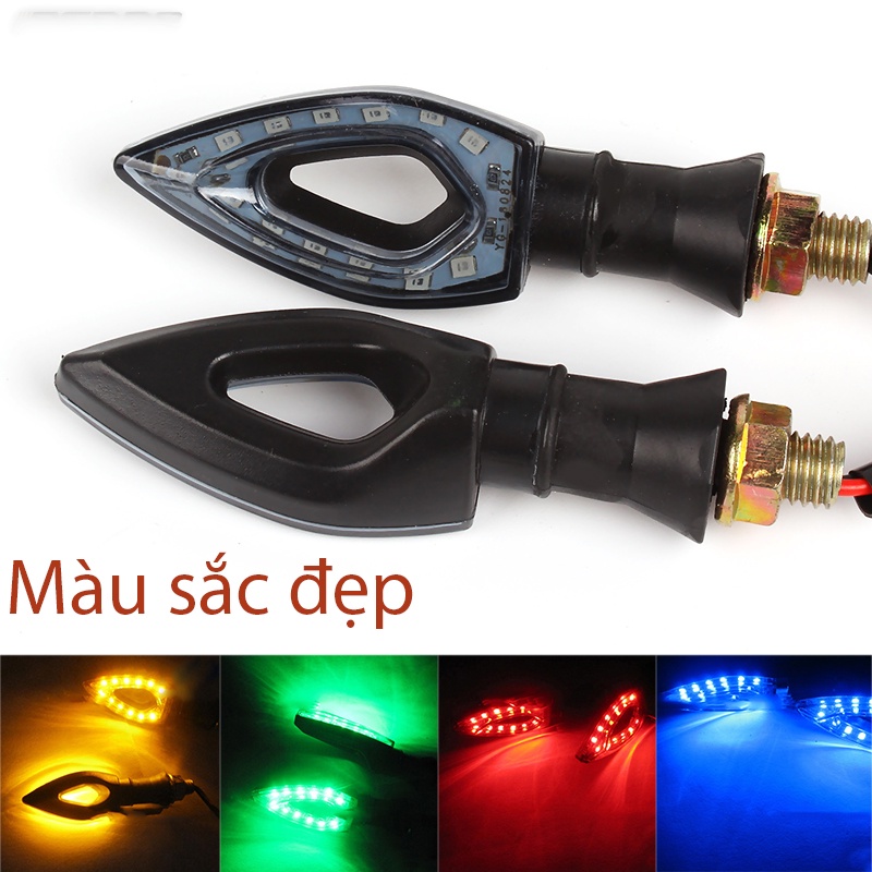 Cặp Đèn LED Xi Nhan Moto Hình Quả Nhót Cực Ngầu, đèn led siêu sáng đơn sắc, nổi bật trước đám đông Uy Tín BH 1 Đổi 1