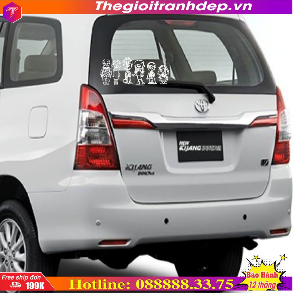 Tem xe hơi, sticker, tem xe gia đình độc đáo nhiều mẫu