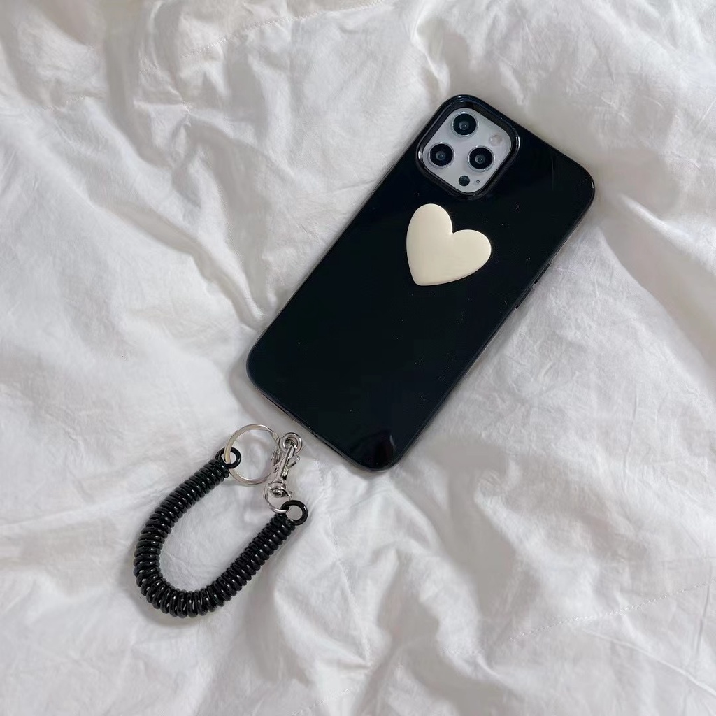 Ốp Điện Thoại Tpu Mềm Chống Rơi Màu Kẹo Hình Trái Tim Có Dây Đeo Cho Iphone 12 Pro Max 11 Pro Max Xs Max Xr X 7 8 Plus 7 Plus