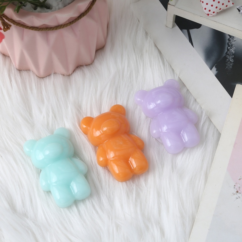 Kẹp Ngón Tay Trong Suốt Xoay 360 Độ Tiện Dụng° Nhẫn Đỡ Điện Thoại Hình Gấu Hoạt Hình 3D Hàn Quốc Có Thể X