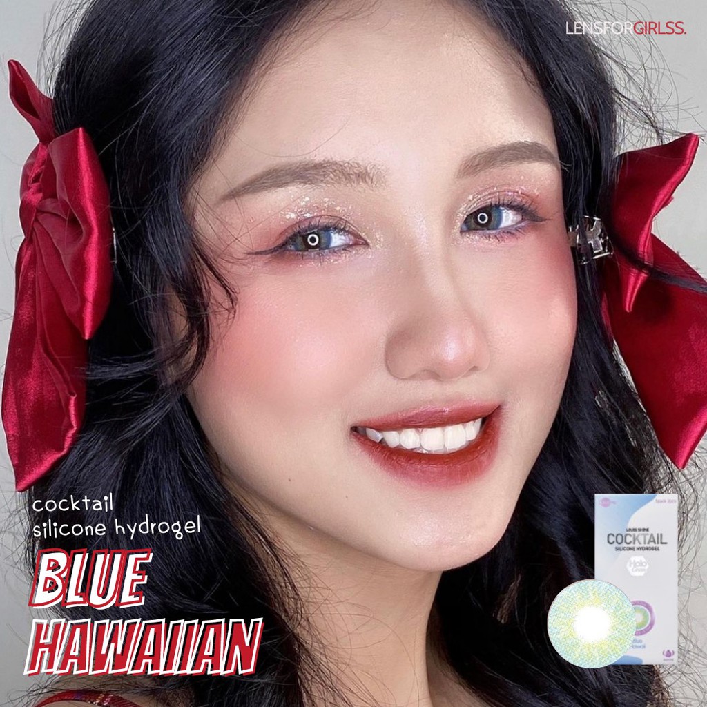 Kính áp tròng Cocktail Blue Hawai của Lensme (Hsd 1 tháng)