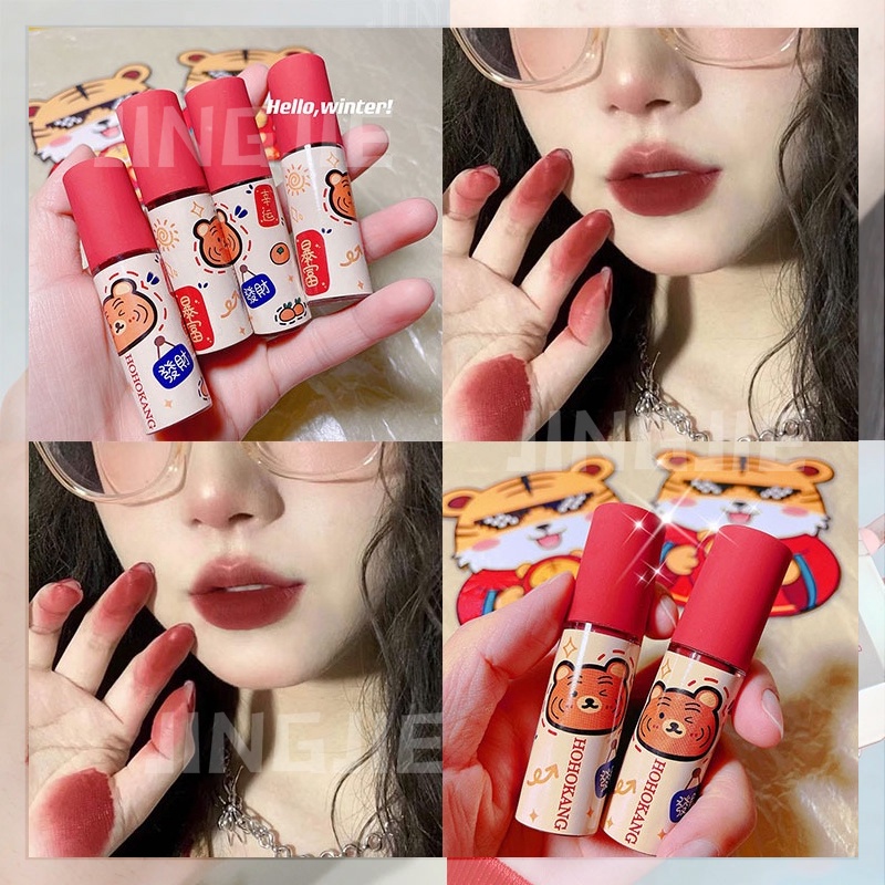 Son Dưỡng Môi Chống Thấm Nước Lên Màu Nhanh Thiết Kế Hình Chú Hổ Dễ Thương