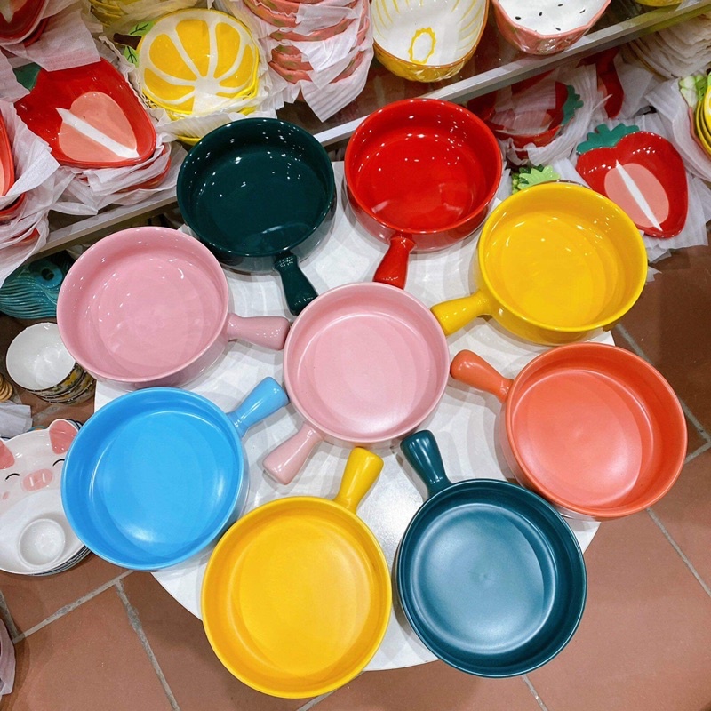 Chén Dĩa Dễ Thương, Đĩa sứ decor trang trí món ăn, Bát ăn cơm Chén sứ đẹp Chảo béo siêu xinh