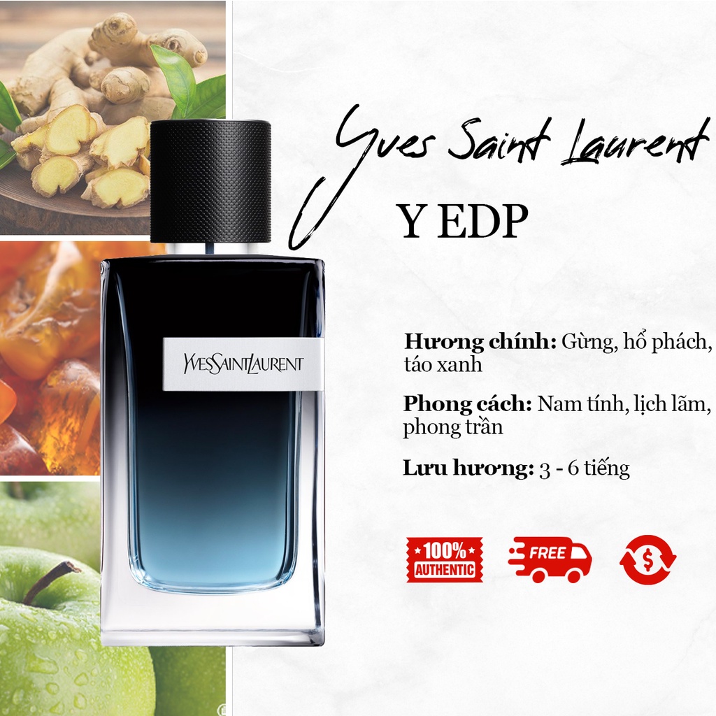 Nước hoa nam YSL Y EDP - Chính Hãng | Nam Tính, Hấp Dẫn | Mẫu Thử 5ml/10ml