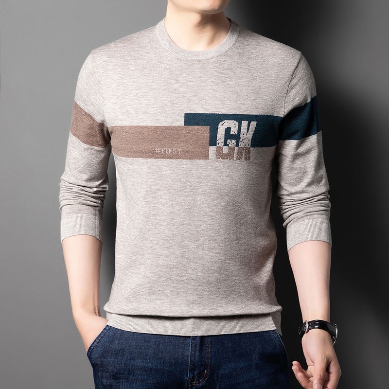 Áo sweater Tay Dài Chất cashmere Mỏng Nhẹ Màu Sắc Đơn Giản Thời Trang Xuân Thu Cho Nam Trung Niên