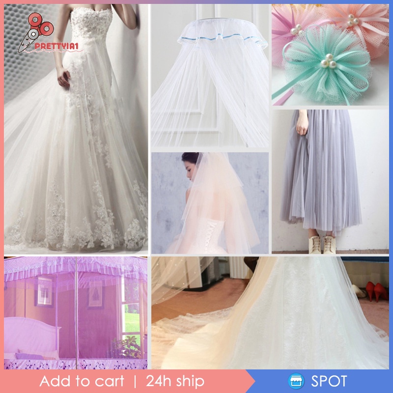 Vải Tuyn Lưới Chống Muỗi 1 Yard Màu Be Trang Trí Váy Cưới