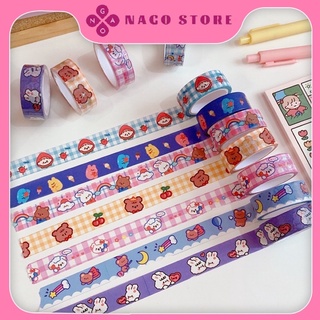 Washi tape trang trí sổ tay , nhật kí dễ thương dài 5 mét Nago Store