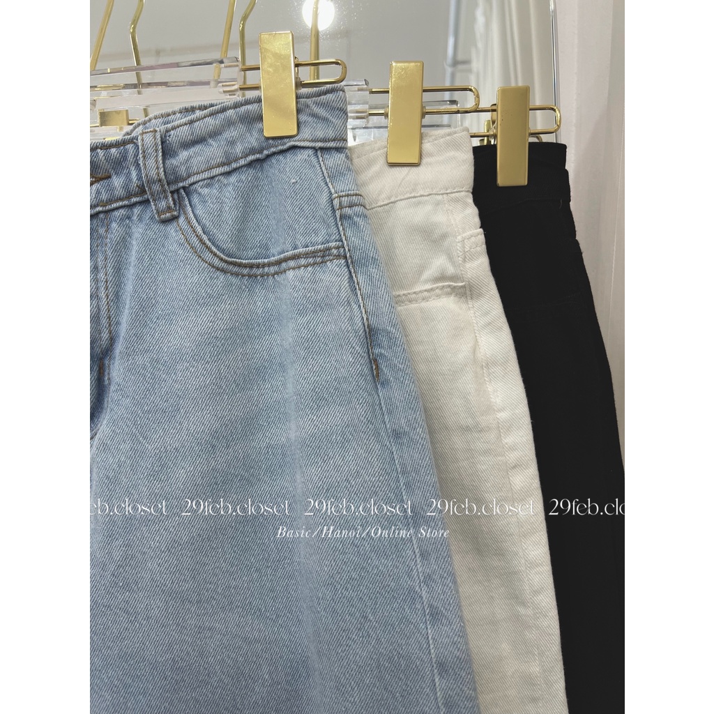 [Ảnh thật/Video] Quần jeans ống suông trơn cạp cao - 29feb.closet - Q11 | BigBuy360 - bigbuy360.vn