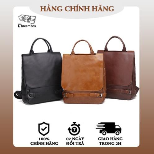 Balo nam Hàn Quốc da PU hàng chính hãng Three Box