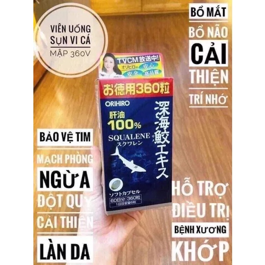 [Chính hãng Nhật] Viên uống Sụn vi cá mập Orihiro Nhật Bản 360 viên bổ xương khớp