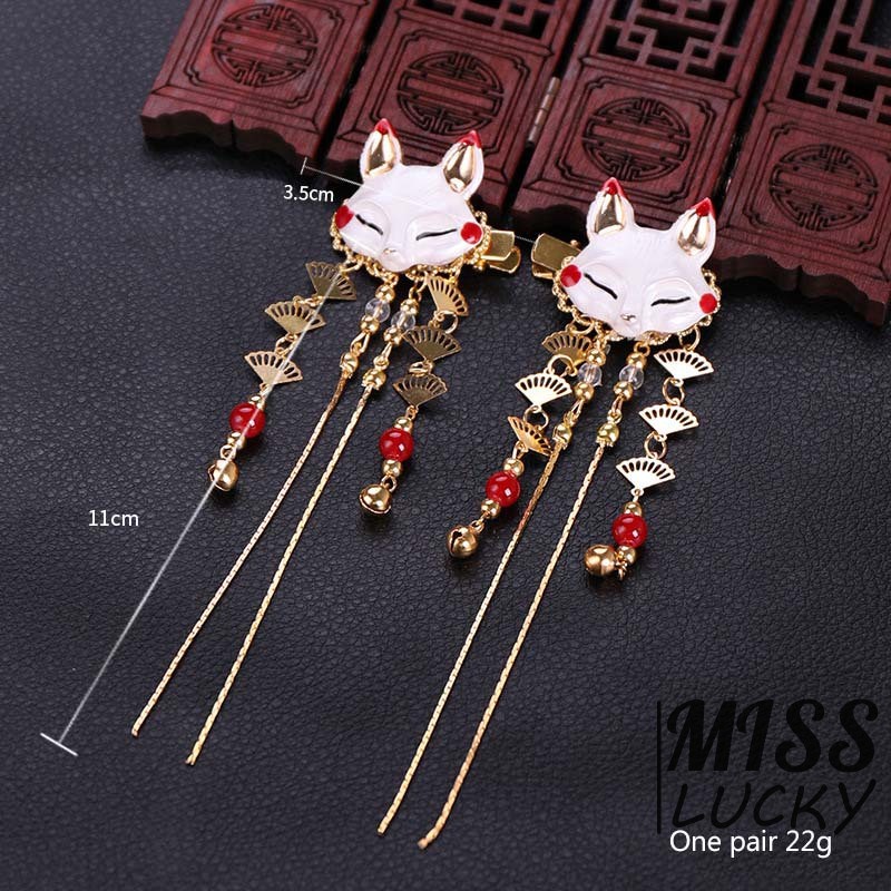 Trâm cài tóc dài tua rua hình thỏ phong cách Nhật Bản