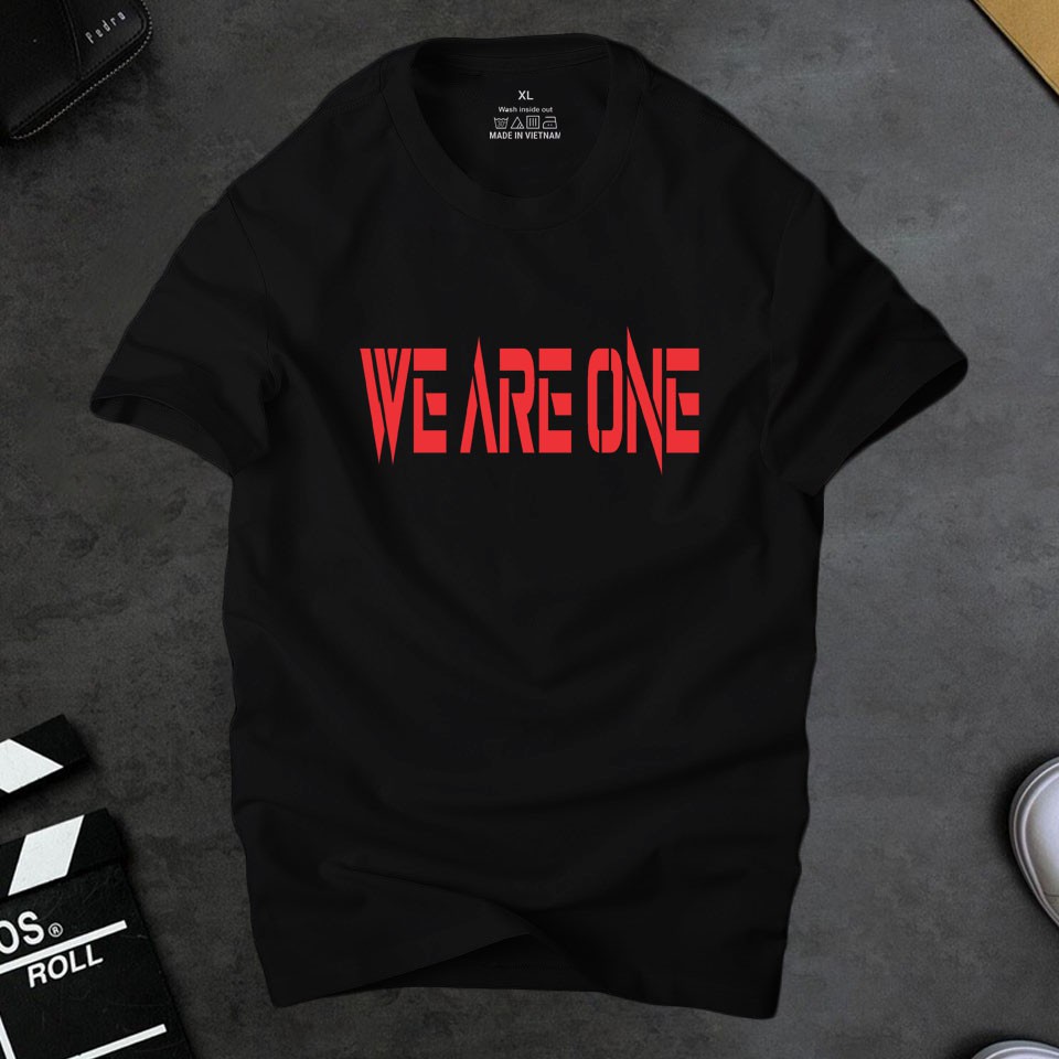 Áo thun nam we are one cá tính ,chất liệu cotton 4 chiều thoáng mát nhanh khô