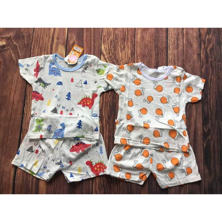 Bộ quần áo trẻ em cotton thông hơi tản nhiệt khuy vai cho bé (HN 271)