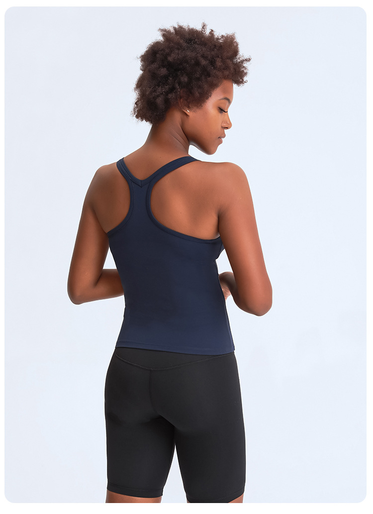 lululemon Gamma áo dài yoga mới với đệm ngực nữ hình chữ Y vẻ đẹp trở lại thân thiện với làn da khỏa thân đào tạo tập thể dục hàng đầu