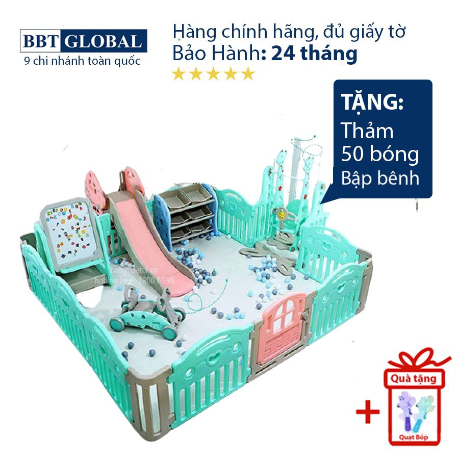 Combo quây bóng cầu trượt xích đu cho bé BBT Global