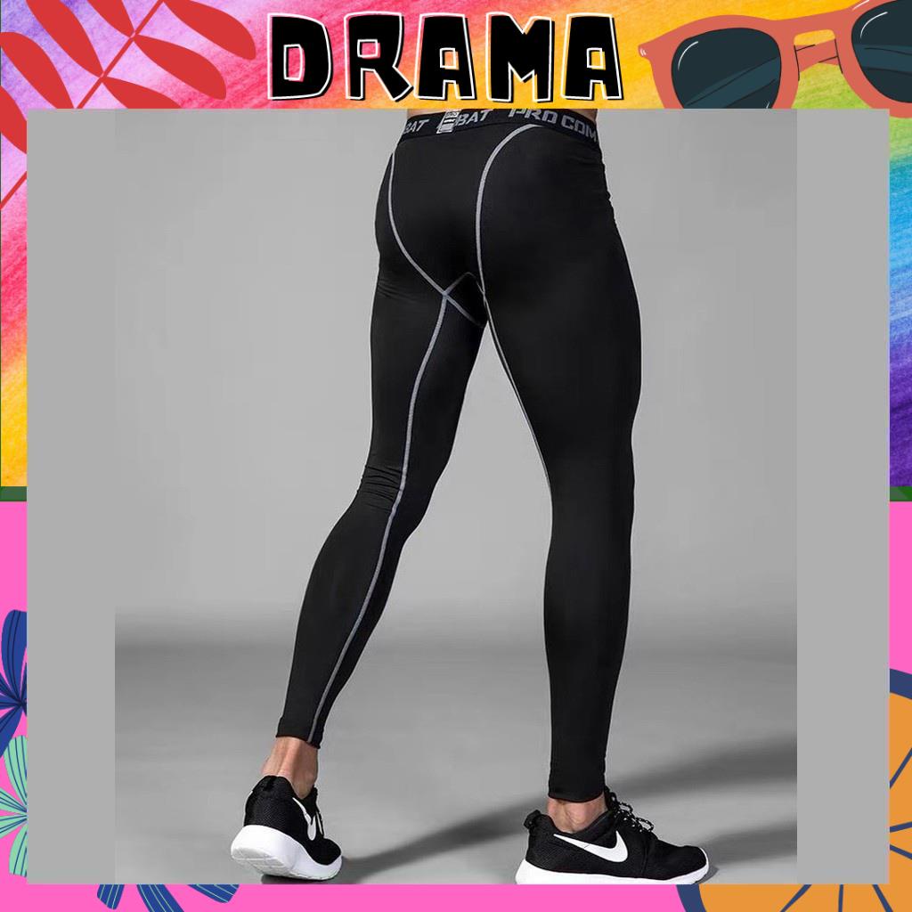 Quần giữ nhiệt nam Pro Combat, Quần Legging chơi bóng đá, bóng chuyền thể thao dáng dài, Hàng Xịn nhập khẩu DRAMA