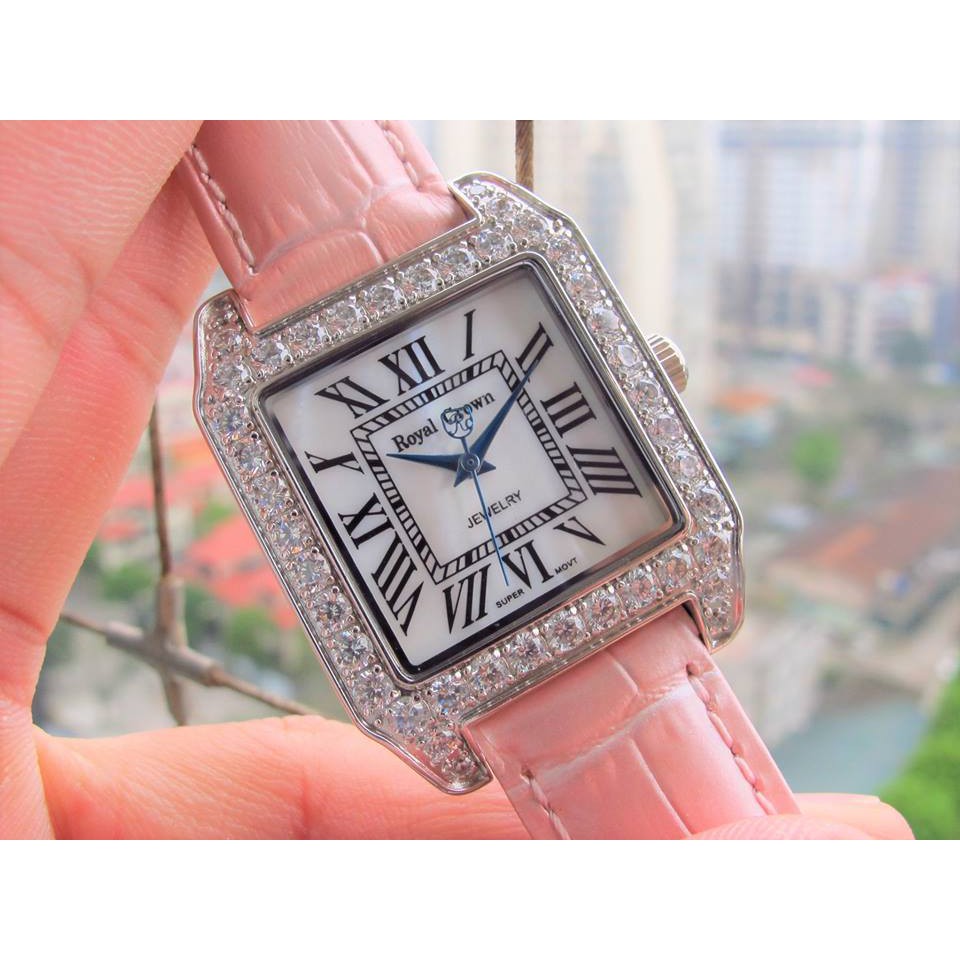 [[ĐỒNG HỒ CHÍNH HÃNG]]  Đồng hồ nữ Royal Crown 6104 dây da đủ màu