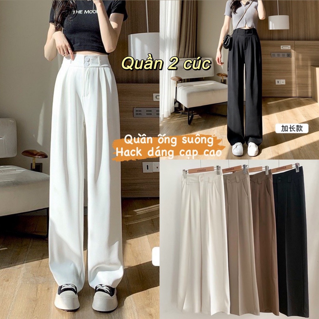 Quần ống suông Culottes Ulzang, Quần ống rộng cạp chất đẹp