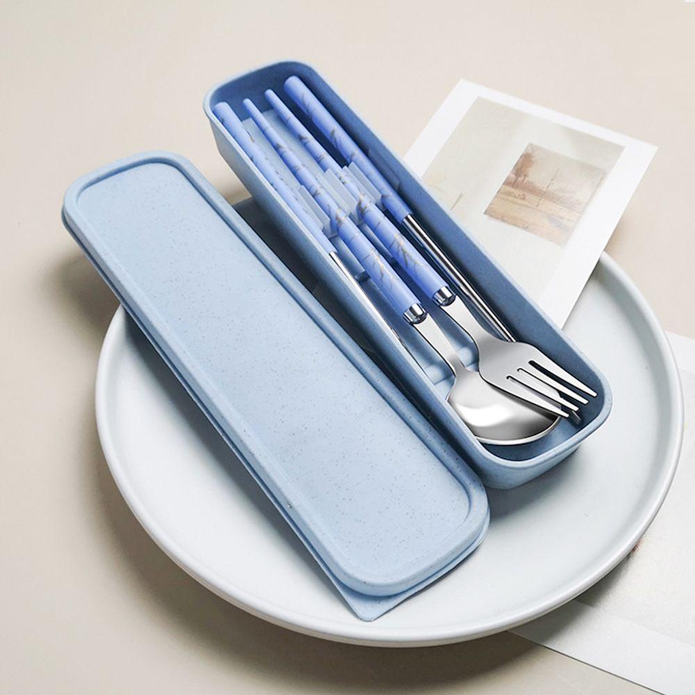 Bộ 3 Dụng Cụ Ăn Uống Gồm Hộp + Muỗng + Đũa + Hộp Đựng Có Thể Tái Sử Dụng