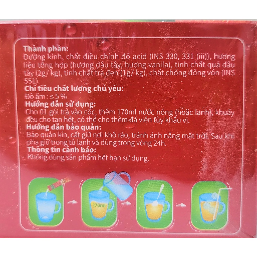 [Hộp 270g] TRÀ DÂU HÒA TAN [VN] COZY Strawberry Ice Tea