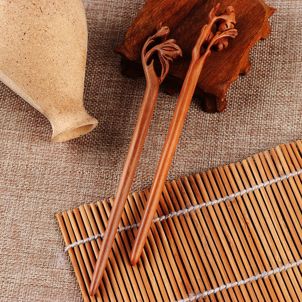 Trâm Cài Tóc Bằng Gỗ Đào Chạm Khắc Thủ Công Thời Trang Cho Nữ