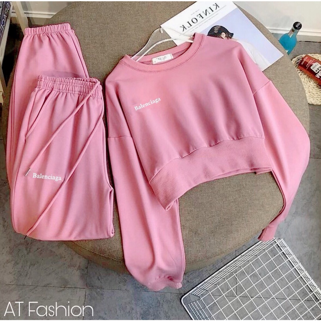 MCBB - 8-24Kg 100% Cotton Mỏng Đồ Bộ Bé Gái Áo Croptop Cho Bé Gái Tay Dài Sweater Quần Dài Jogger Thun Quần Áo Trẻ Em Nữ