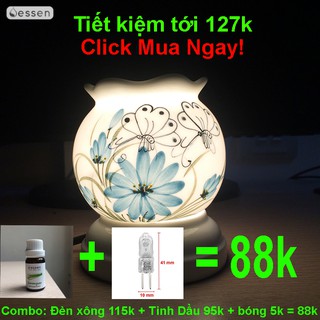 [TIẾT KIỆM 127K] Với Combo Đèn Xông Tinh Dầu (Cỡ Nhỏ) + Tinh dầu Cao Cấp + Bóng Dự Phòng - Đặt Hàng Ngay!
