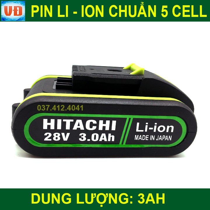 PIN máy khoan hitachi 28V hai chức năng - Pin chuẩn 5 cell