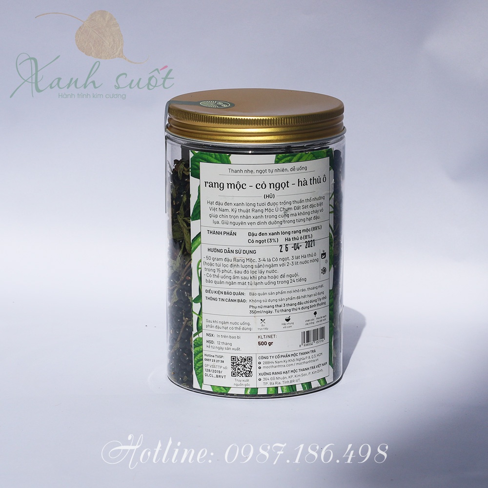 [Mộc Thanh Trà] Hũ Đậu Đen Xanh Lòng- Hà Thủ Ô- Cỏ Ngọt- Green Black Beans Roasted Tea [Xanh Suốt]