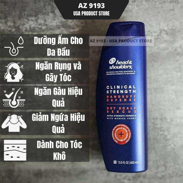 Dầu gội Head and Shoulder, Hàng Mỹ, Giảm Gãy Rụng, Sạch Da Đầu, Ngăn Gàu Hiệu Quả - Az 9193