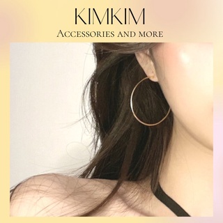 Khuyên tai | Bông tai vòng tròn vàng bản to KimKim KT95