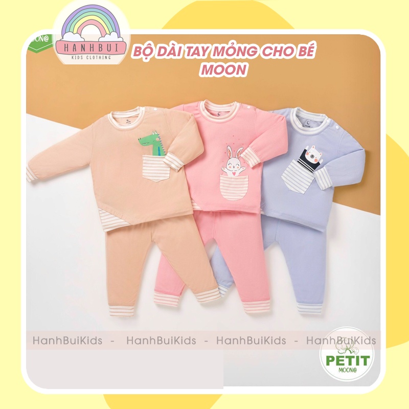 Bộ dài tay Moon Petit mỏng cho bé CÀI VAI từ 6-9/9-12/12-18/18-24/2-3y
