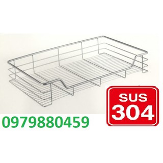 Rổ xoong nồi, chén bát cao cấp inox304, không bao gồm ray kéo và khay hưng nước, bảo hành 05 năm