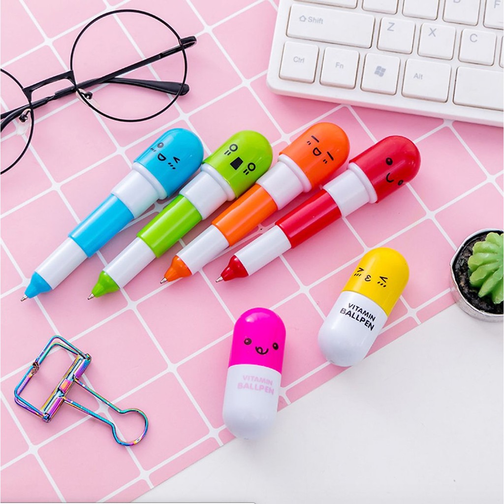 [VPP] Bút Bi Mực Xanh Hình Viên Thuốc,Bút Bi Cute Dễ Thương Cho Học Sinh |  VPP SÁNG TẠO TTC029