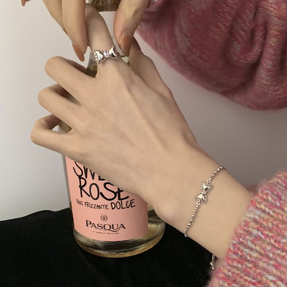 Cod Qipin Nhẫn Dạng Mở Đính Pha Lê Hồng Ngọt Ngào Cá Tính Có Thể Điều Chỉnh Dành Cho Nữ